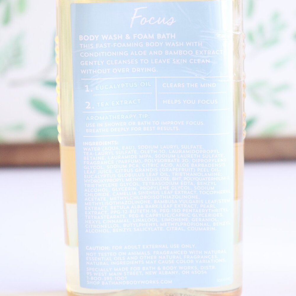 BBW | Focus Eucalyptus & Tea Essential Oil Foaming Body Wash NWT | 10 fl oz - Picture 7 of 9
